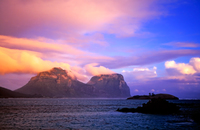 SC136 Sunset, Mt Lidgbird and Mt Gower, Lord Howe Island NSW